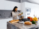 Woman preparing healthy food before travel